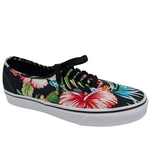 Vans Authentic Tropical Floral Print Low Top Sneakers Men Size 7 Women 8.5